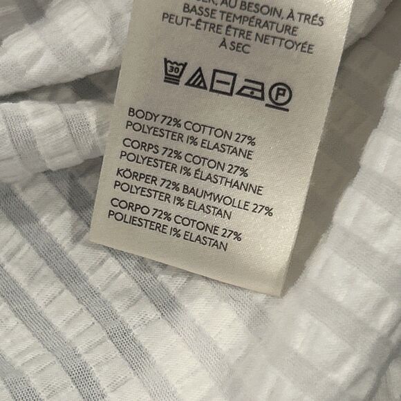 Anthro Maeve Tank Top Womens Small White Textured Square Neck Cotton Stretch - Picture 3 of 6